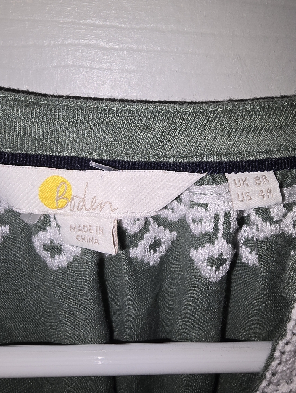 Boden Olive Green Embroidered Midi Wrap Dress - Picture 7 of 8